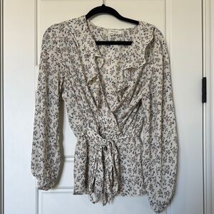 Max Studio Cream Floral Blouse